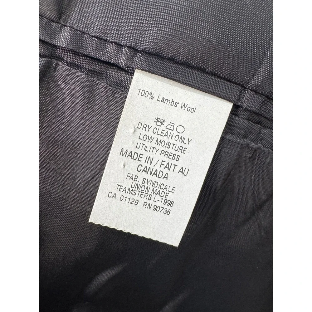 Lauren Ralph Lauren Mens 46R Lambswool Houndstooth Blazer Sport Coat Black Brown